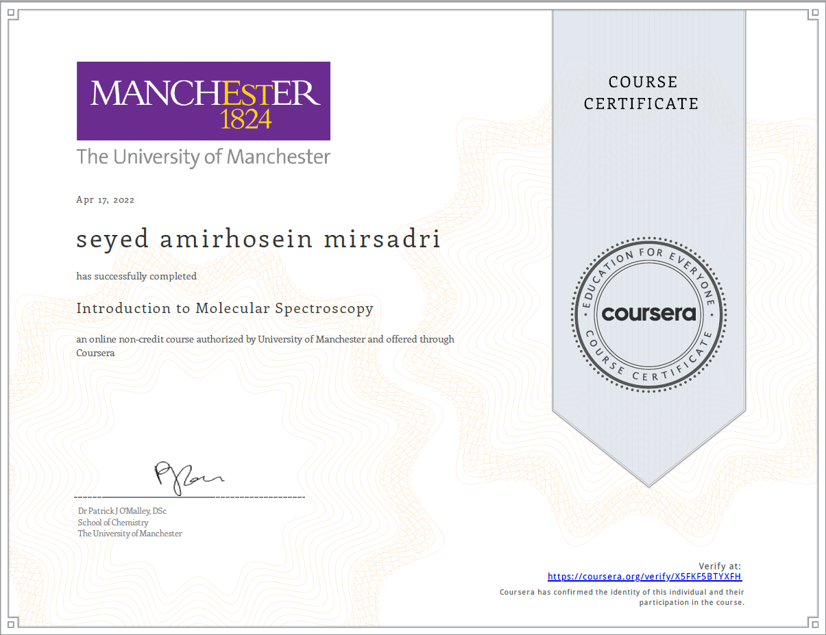 First slide/molecular spectroscopy